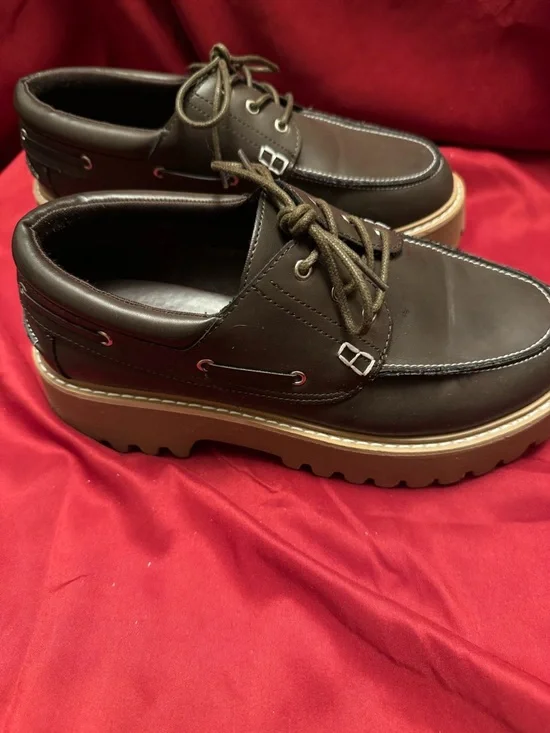 Cushionaire with Memory Foam Women's Beam Chunky Boat Loafer. Chocolate Size 8.5 - Picture 7 of 7